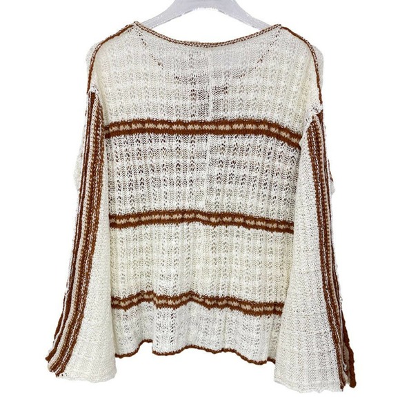 Free People Boho Marina Bay Crochet Open Knit Lightweight Lace Sweater Size XS - Picture 4 of 10